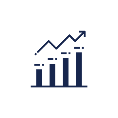 Forecasting bar graph with increasing trajectory