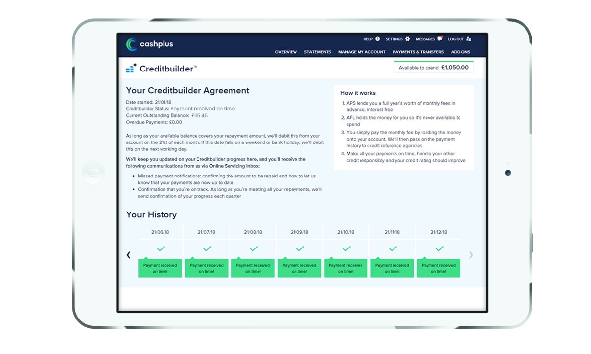 Apple iPad - Your Cashplus Bank Creditbuilder agreement