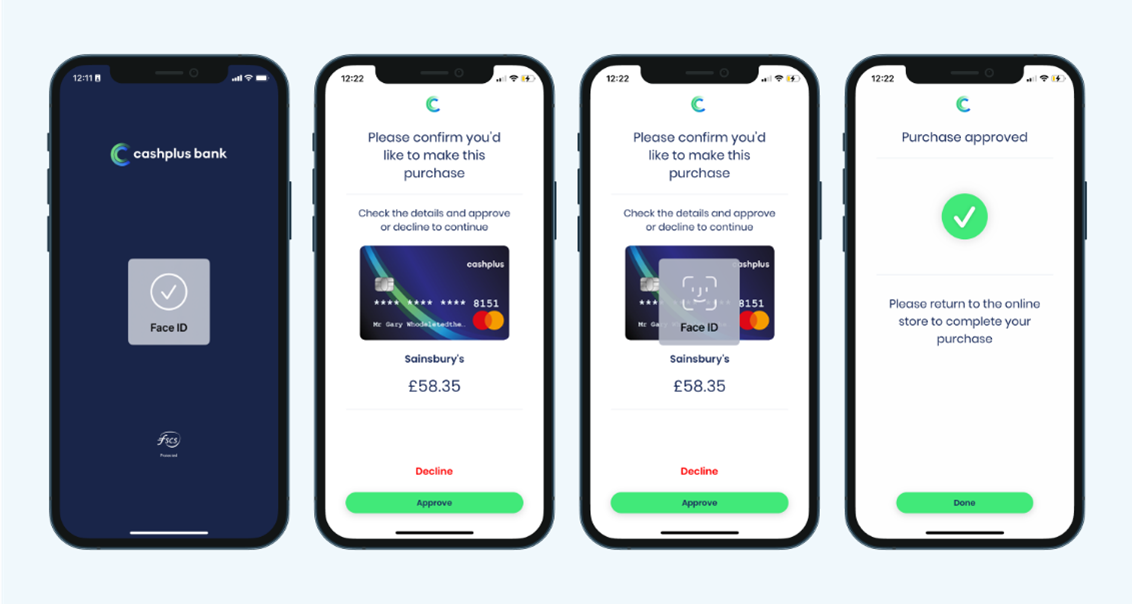 3D secure in Cashplus Bank app
